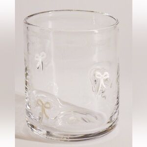 White Bows Icon Drinking Glass 16 Ounces Madison Home feminine Festive coquette